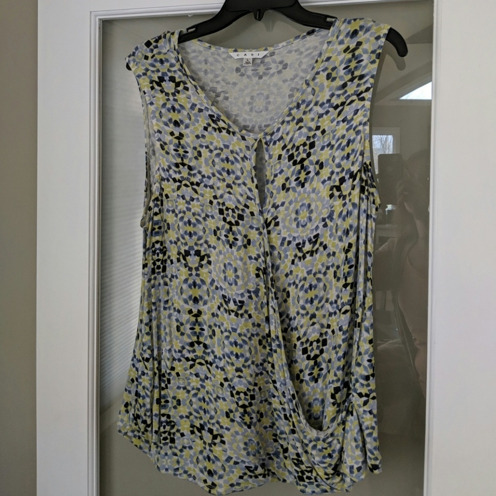 Cabi sleeveless wrap top Size L